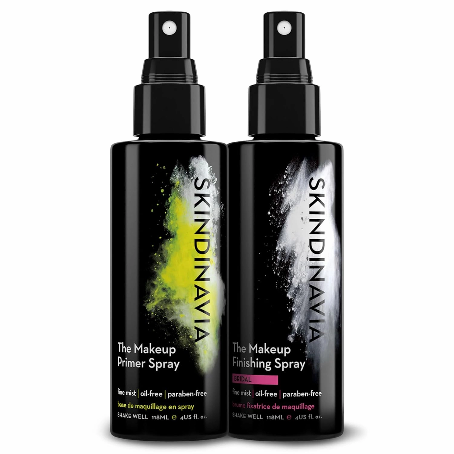 Skindinavia Makeup Primer   Makeup Finishing Spray Bridal | Hydrating Spray, Pore Minimizing Primer Mist | Long Lasting, Sweat Resistant & Waterproof Fine Mist Matte Setting Spray, (2 x 4 Fl. Oz.)