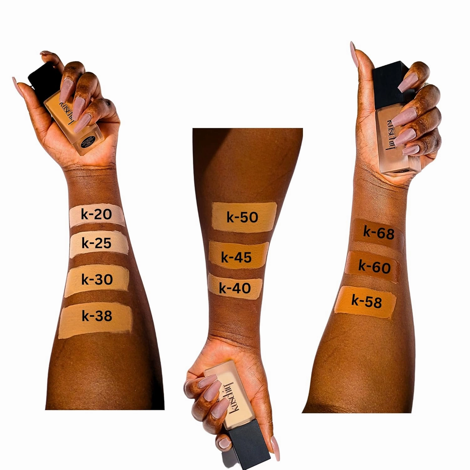 Soft Matte Finish Face And Body Foundation For all skin types, 24HRS Long Wear Lightweight Medium-Full Coverage Foundation, Oilfree - Shine Control- 1.183FL/OZ K-50