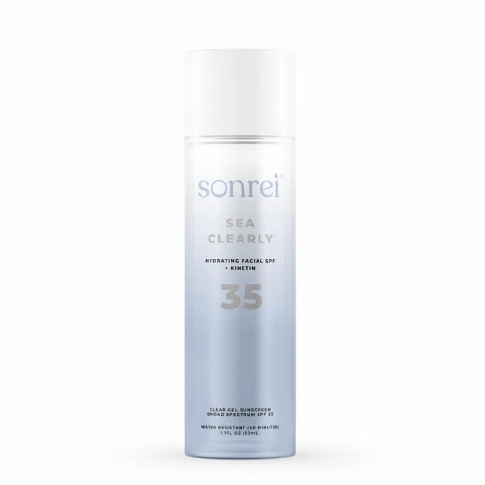 Sonrei Sea Clearly Hydrating Facial SPF 35   Anti-aging Growth Factor Clear Sunscreen Gel & Primer | Broad Spectrum UV Protection | Water Resistant and Vegan | Non-greasy (1-Pack)