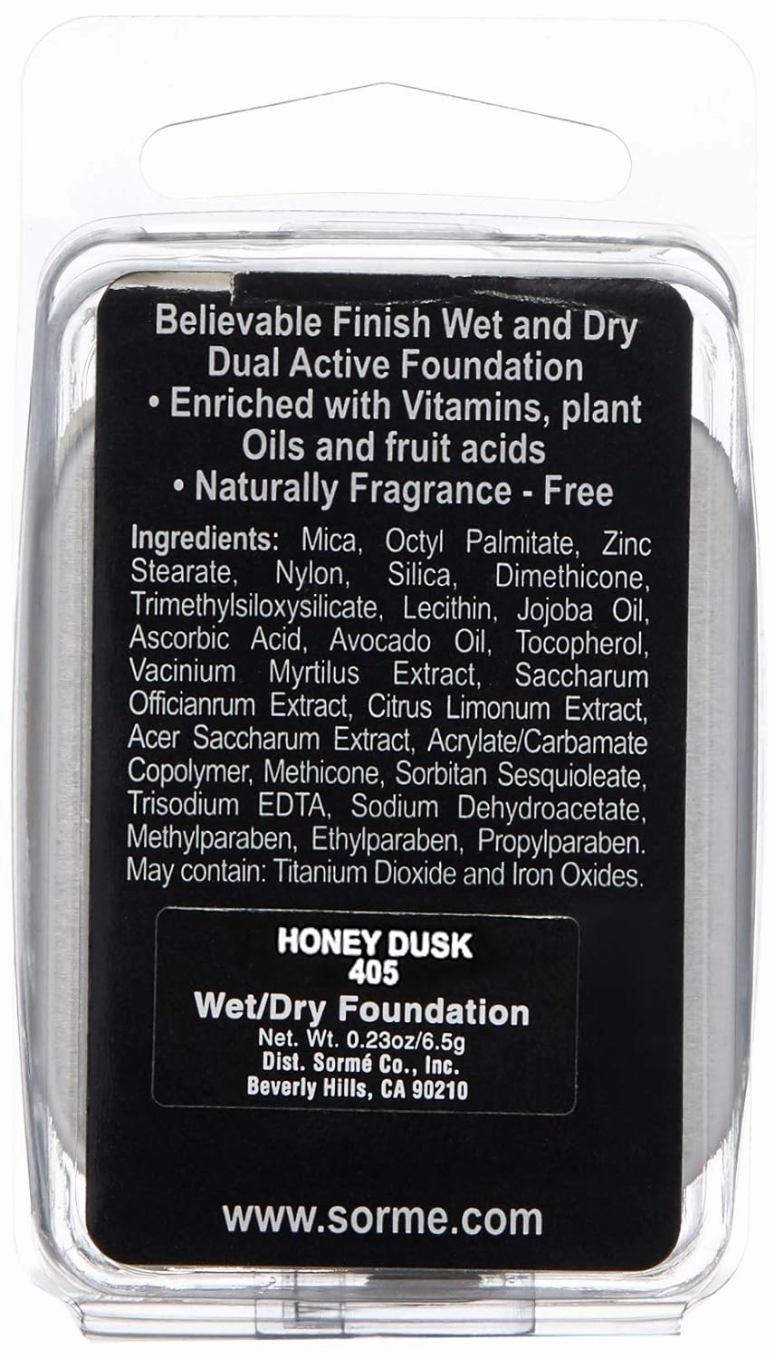 Sorme' Treatment Cosmetics Believable Finish Dual Active Foundation Refill, Honey Dusk