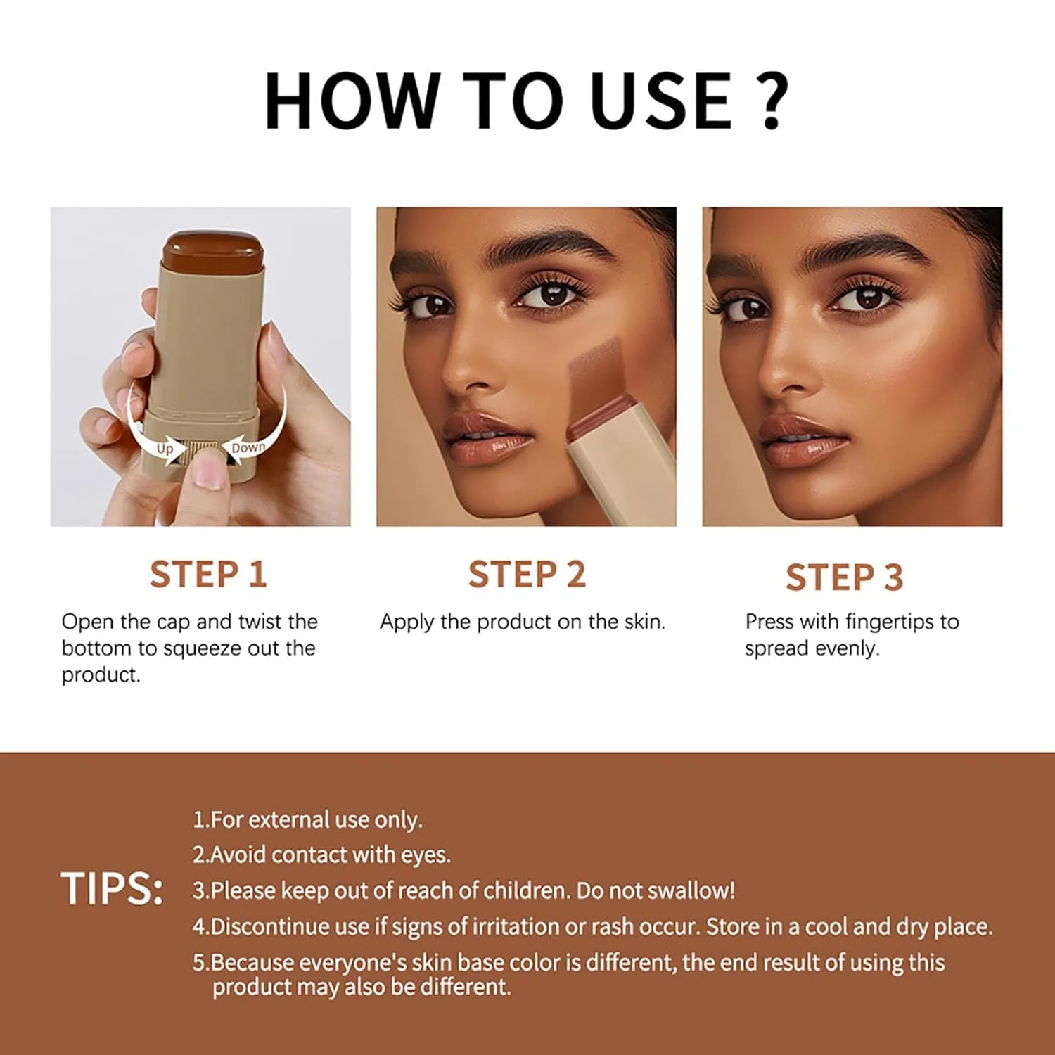 Splendor Serum Boosted Skin Tint Balm, Splendor Balm Solid Tinted Moisturizing Serum Contour Stick Foundation Face Stick, Sweat-proof Portable for Women of All Skin Tones (#6-2PCS)