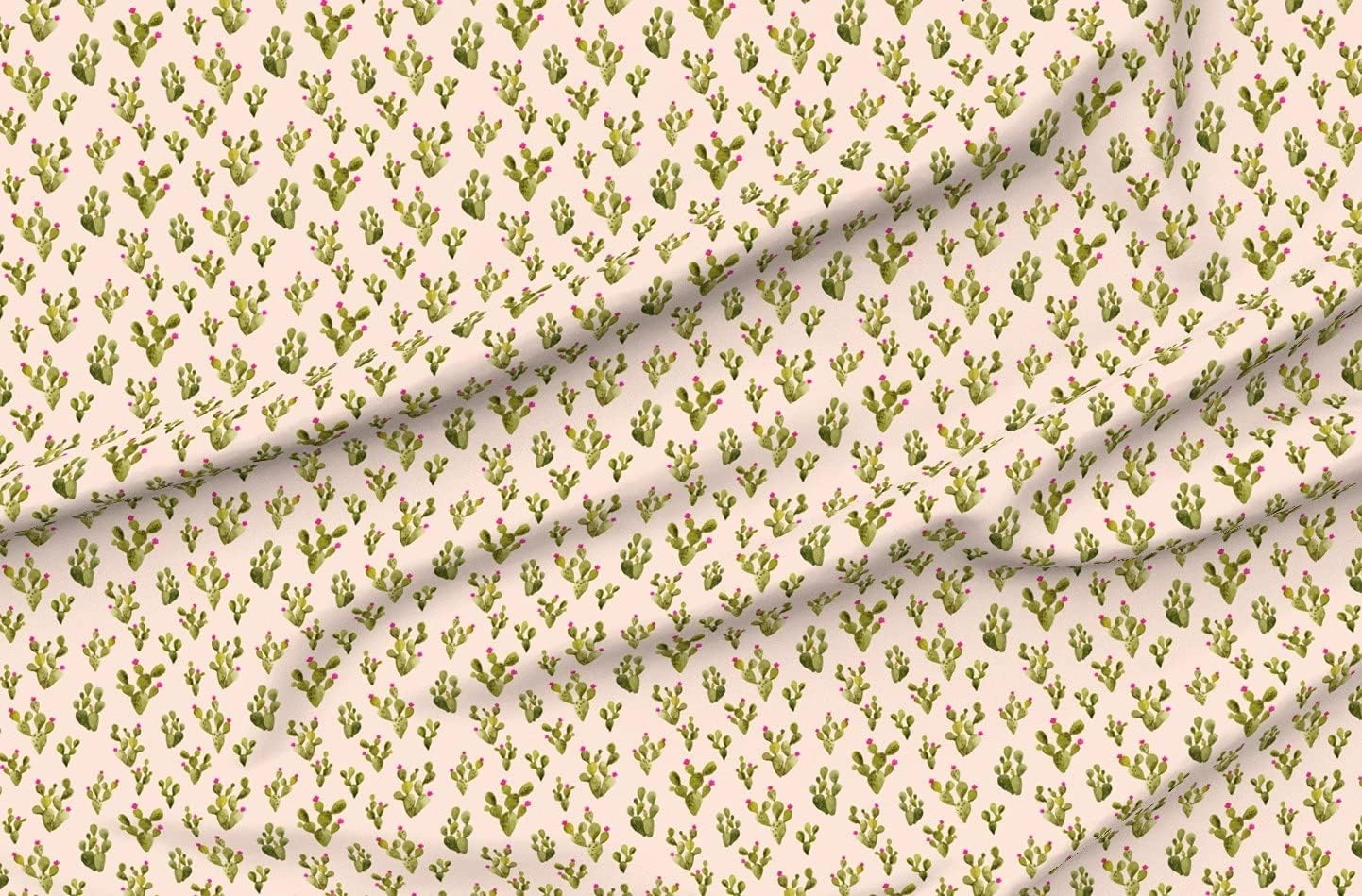 Spoonflower Fabric - Pear Blush Pink Flowers Cactus Desert Succulent Wedding Boho Printed on Upholstery Velvet Fabric Fat Quarter - Upholstery Home Decor Bottomweight Apparel
