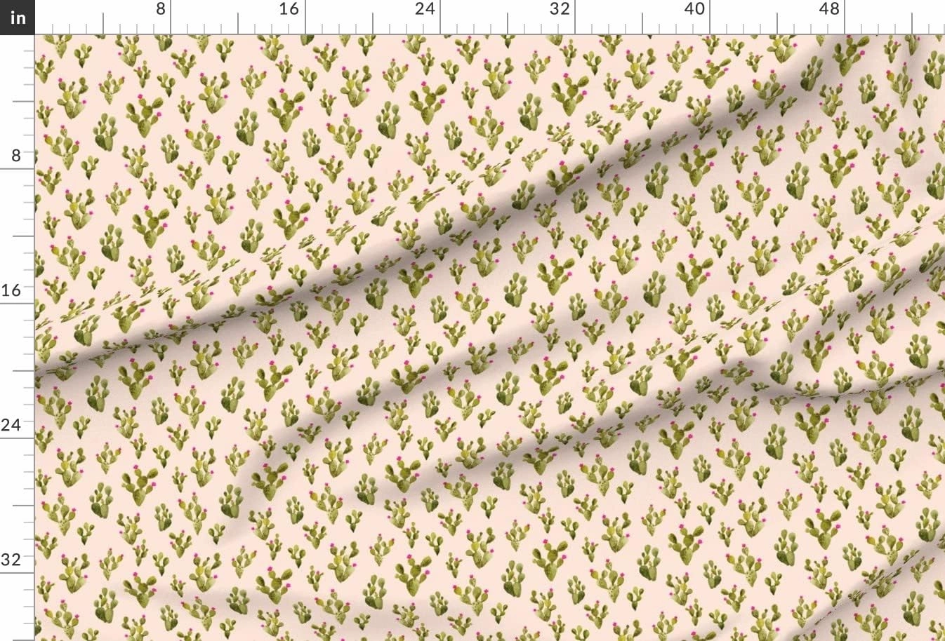 Spoonflower Fabric - Pear Blush Pink Flowers Cactus Desert Succulent Wedding Boho Printed on Upholstery Velvet Fabric Fat Quarter - Upholstery Home Decor Bottomweight Apparel