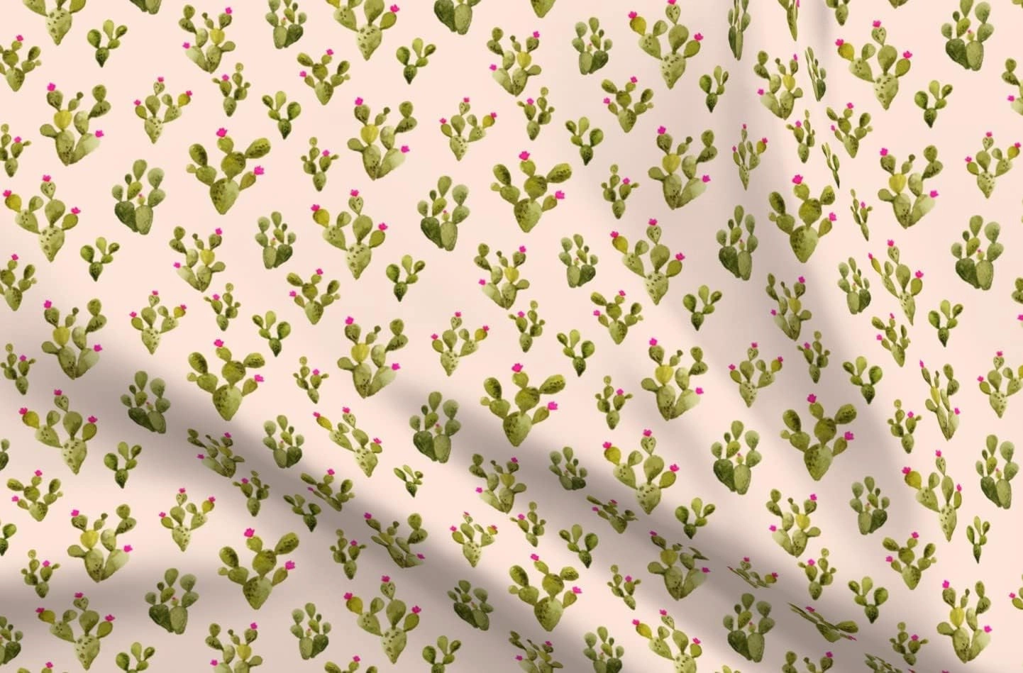 Spoonflower Fabric - Pear Blush Pink Flowers Cactus Desert Succulent Wedding Boho Printed on Upholstery Velvet Fabric Fat Quarter - Upholstery Home Decor Bottomweight Apparel
