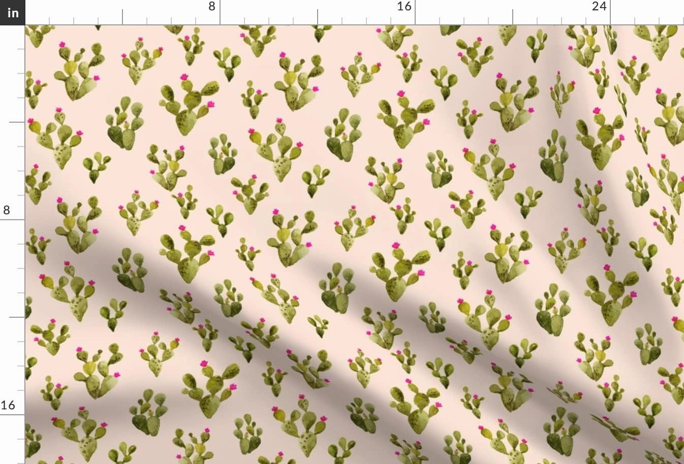 Spoonflower Fabric - Pear Blush Pink Flowers Cactus Desert Succulent Wedding Boho Printed on Upholstery Velvet Fabric Fat Quarter - Upholstery Home Decor Bottomweight Apparel