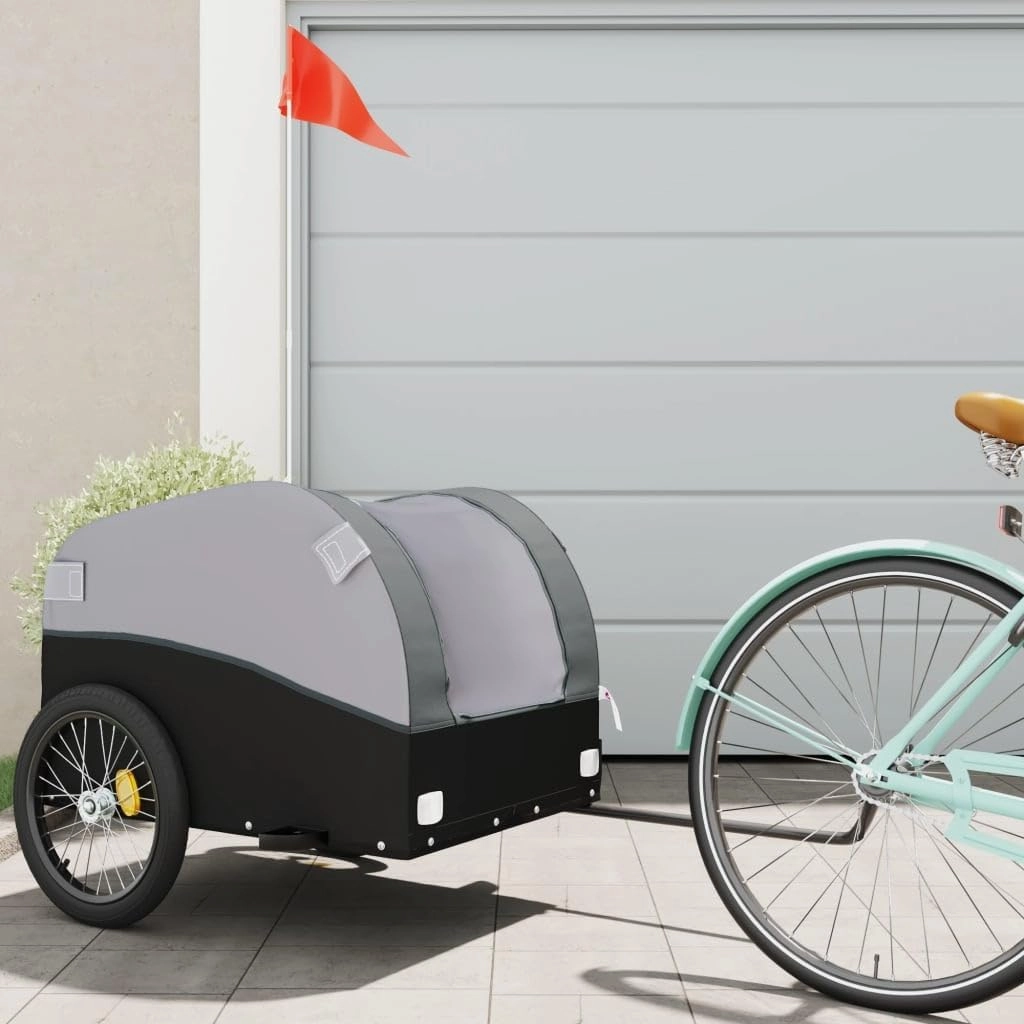 Sturdy Bike Trailer for Heavy Goods Transport, Load Capacity 99.2 lb, Black and Gray Design