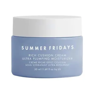 Summer Fridays Rich Cushion Face Cream - Ultra Plumping Barrier Repair Cream   Makeup Primer - Infuses Skin with Rich Hydration from Glycerin   Squalane - Non-Comedogenic   Fragrance-Free (1.69 Oz)
