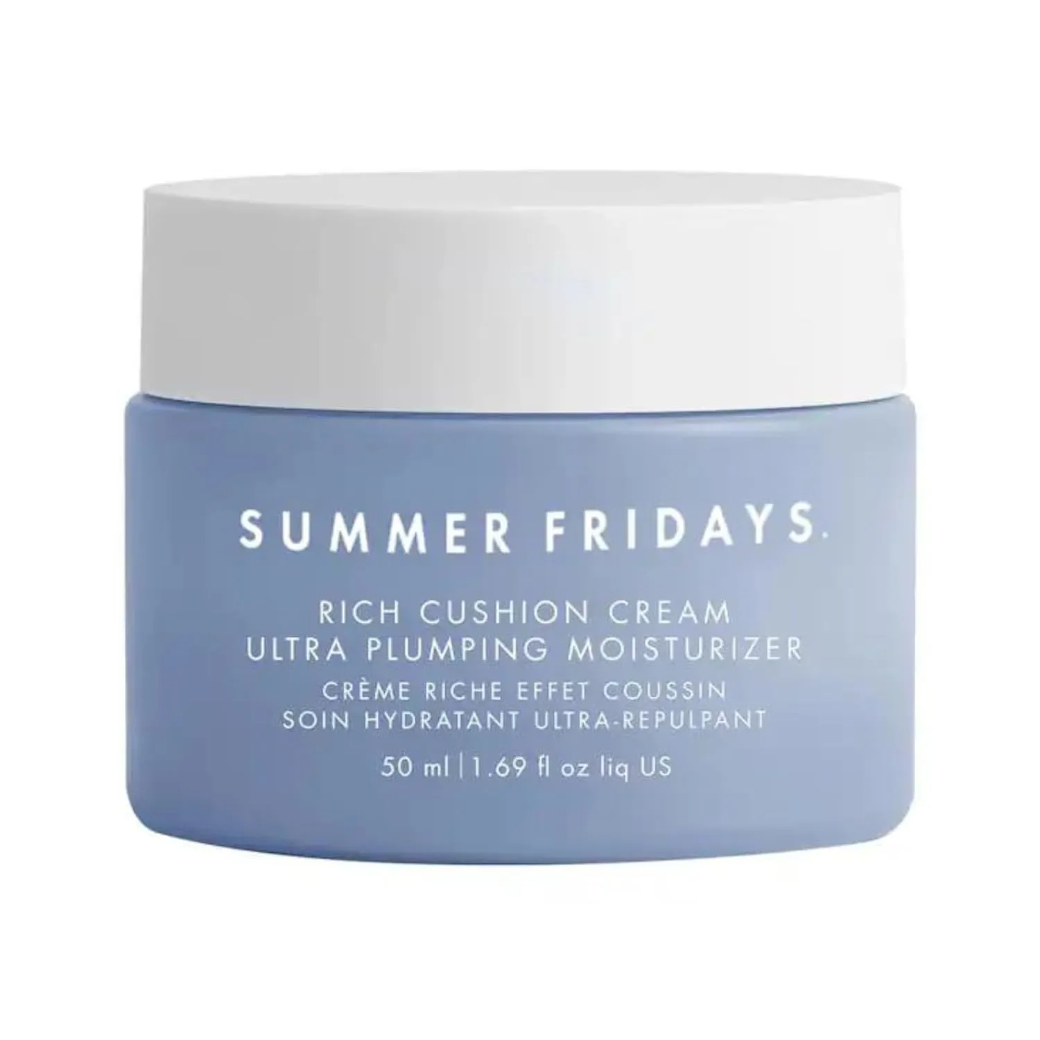 Summer Fridays Rich Cushion Face Cream - Ultra Plumping Barrier Repair Cream   Makeup Primer - Infuses Skin with Rich Hydration from Glycerin   Squalane - Non-Comedogenic   Fragrance-Free (1.69 Oz)