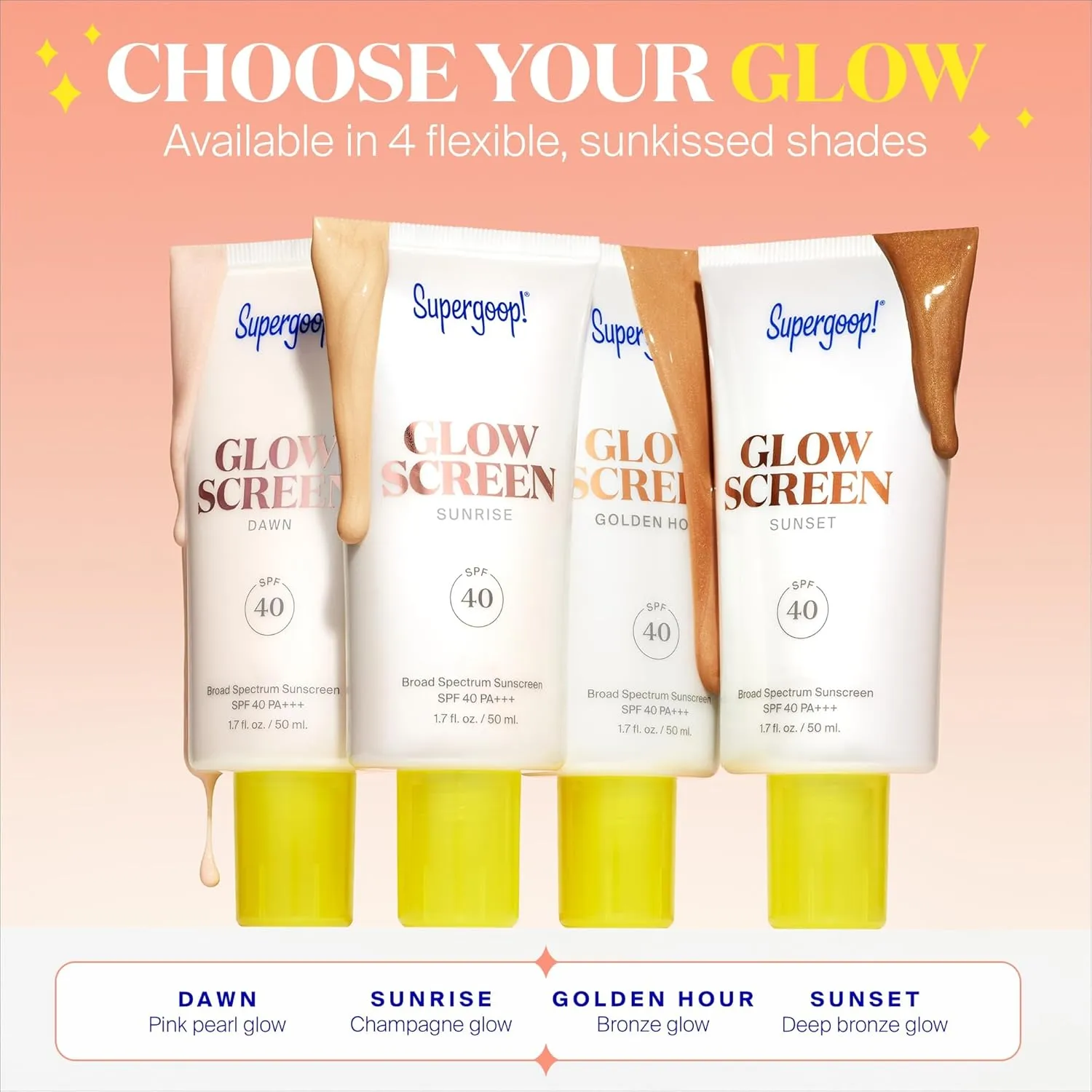 Supergoop! Glowscreen SPF 40, Dawn (Pink Pearl Glow) - 1.7 fl oz - Glowy Primer   Broad Spectrum Tinted Sunscreen - Helps Filter Blue Light - Hydration - Hyaluronic Acid & Vitamin B5