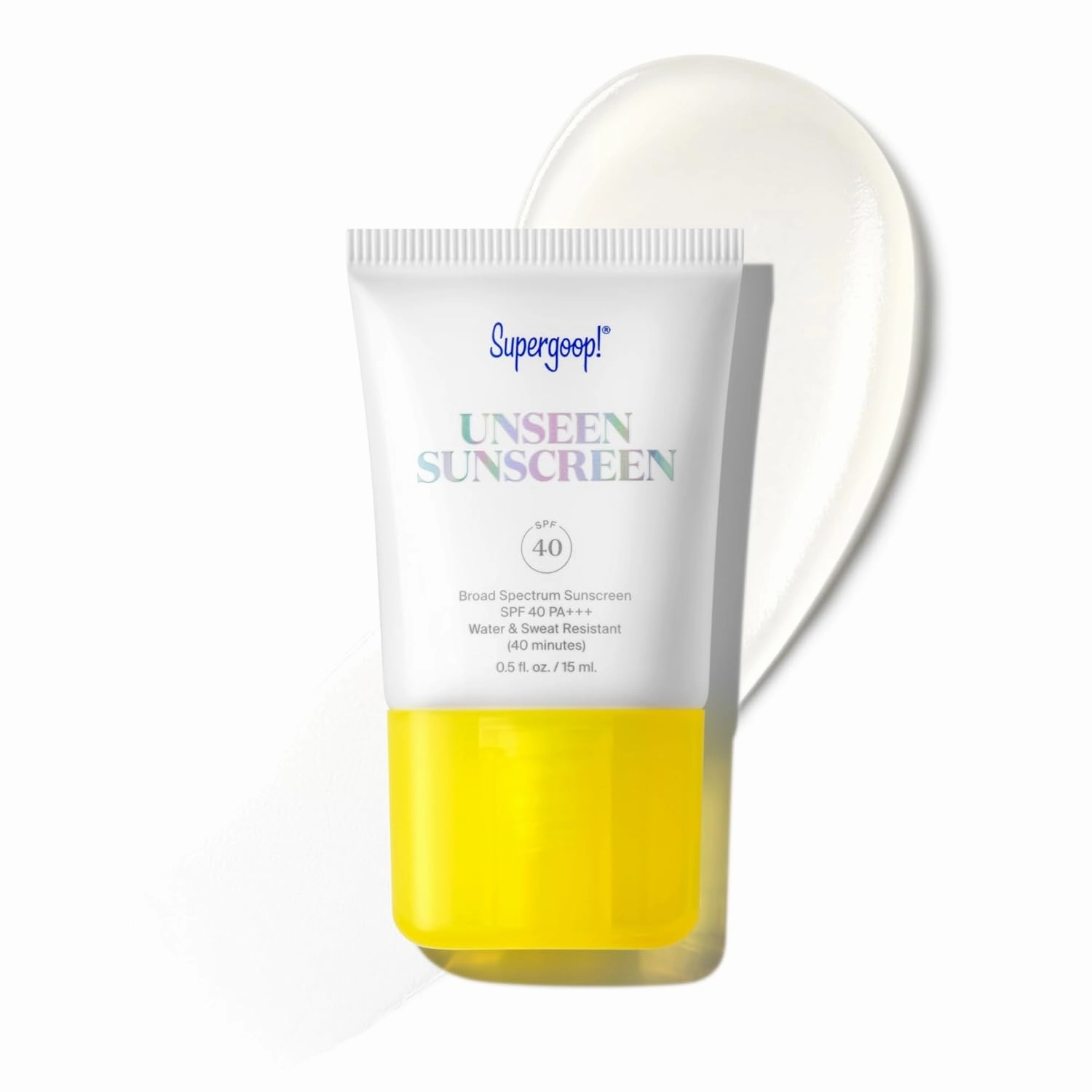 Supergoop! Unseen Sunscreen - SPF 40 - Invisible, Broad Spectrum Face Sunscreen   Makeup-Gripping Primer - Weightless, Scentless, Oil Free - For All Skin Types & Skin Tones - 0.5 fl oz