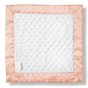 SwaddleDesigns Baby Lovie, Small Security Blanket, Plush Dots with Satin Trim, Peach Blush