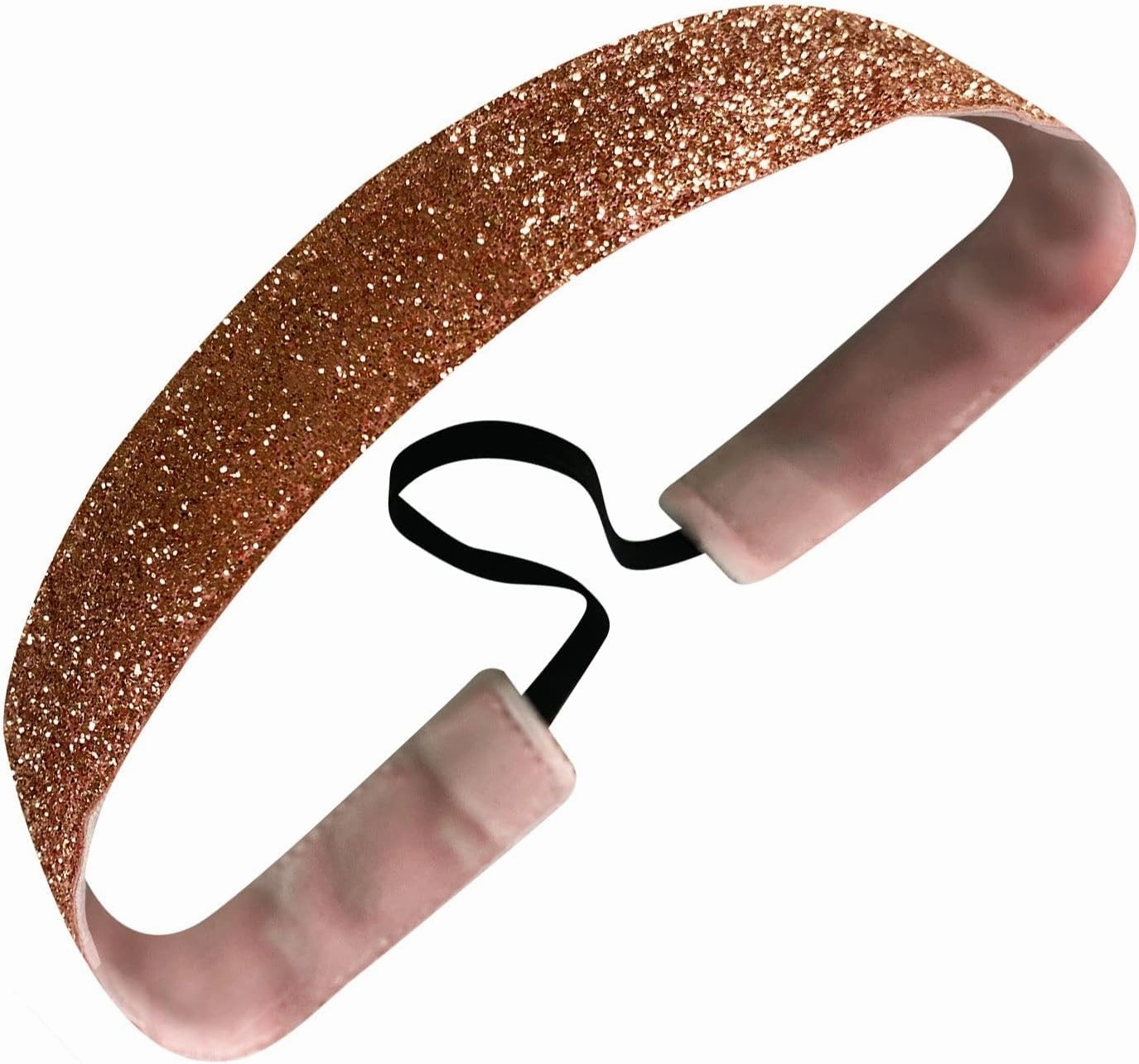 Sweaty Bands Womens Girls Headband for a Intense Workout - Non-Slip Sweat-Wicking Velvet-Lined Sparkling Hairband - Metallic Shimmer Blush Pink 1-Inch