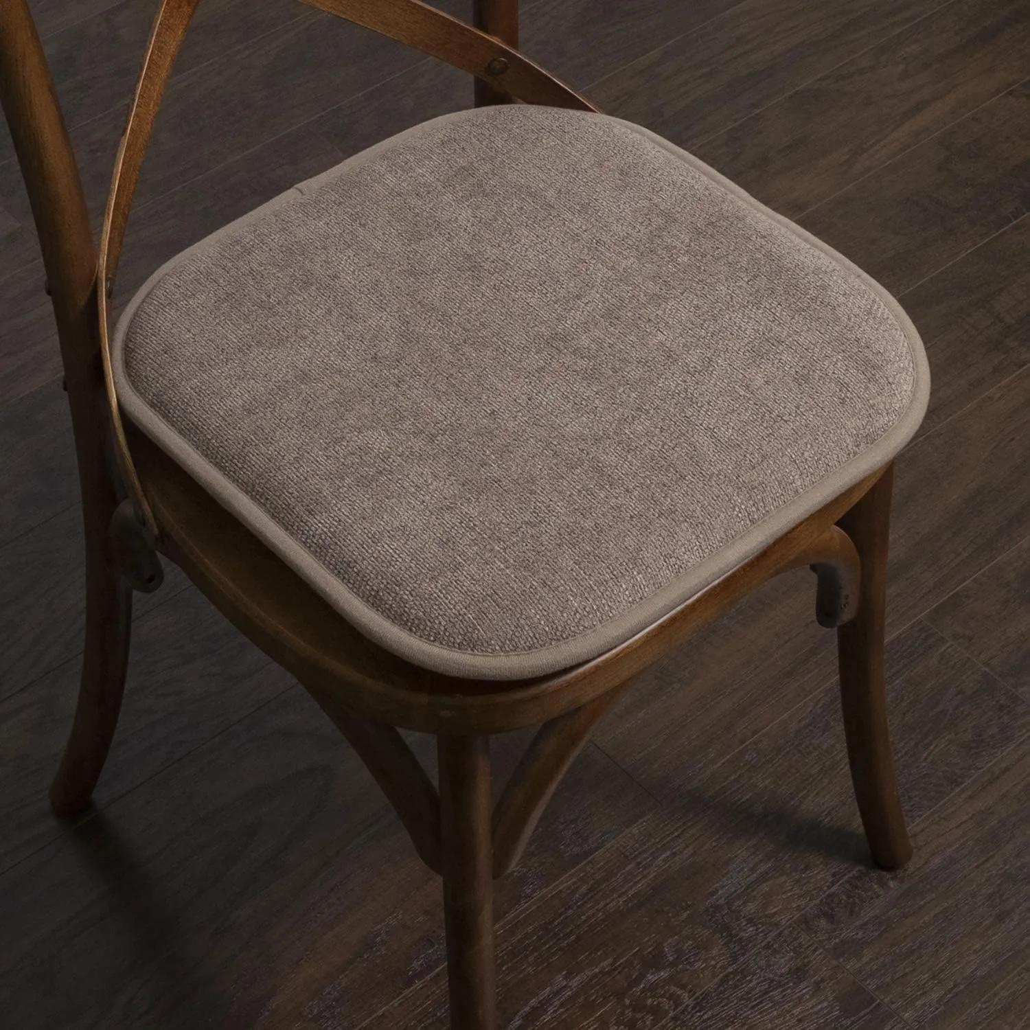 Sweet Home Collection Chair Cushion Memory Foam Pads Honeycomb Pattern Slip Non Skid Rubber Back Rounded Square 16" x 16" Seat Cover, 2 Pack, Alexis Chocolate
