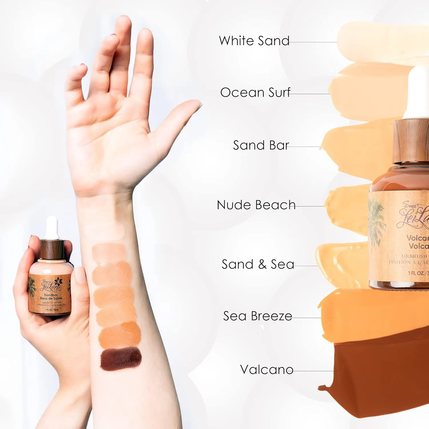 Sweet LeiLani Liquid Foundation, Waterproof Full Coverage Foundation Vegan, Cruelty-Free, 3 in 1 Makeup Foundation Liquid. No Parabens, Gluten, Fragrance (Sand Bar)- 1 oz