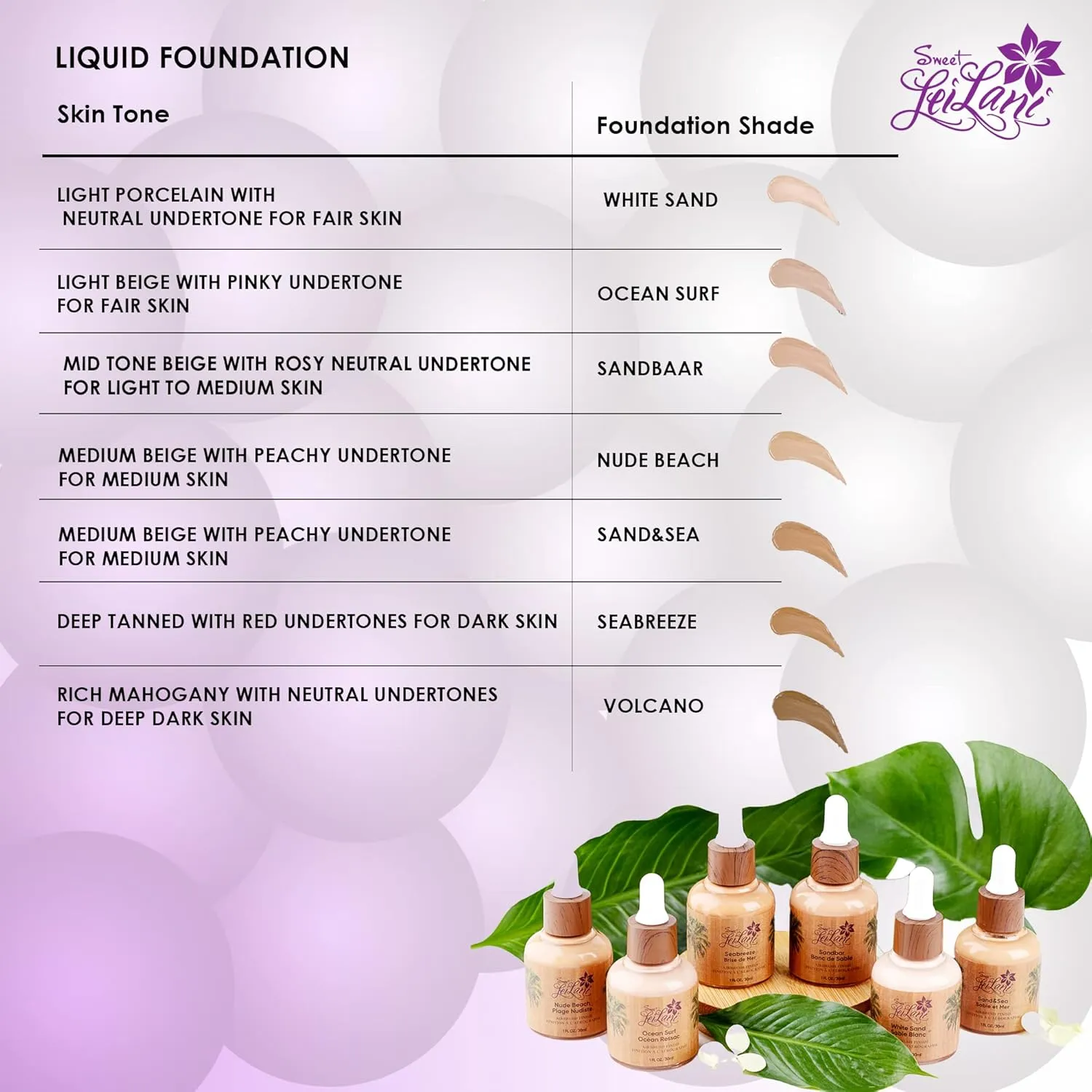 Sweet LeiLani Liquid Foundation, Waterproof Full Coverage Foundation Vegan, Cruelty-Free, 3 in 1 Makeup Foundation Liquid. No Parabens, Gluten, Fragrance (Sand Bar)- 1 oz