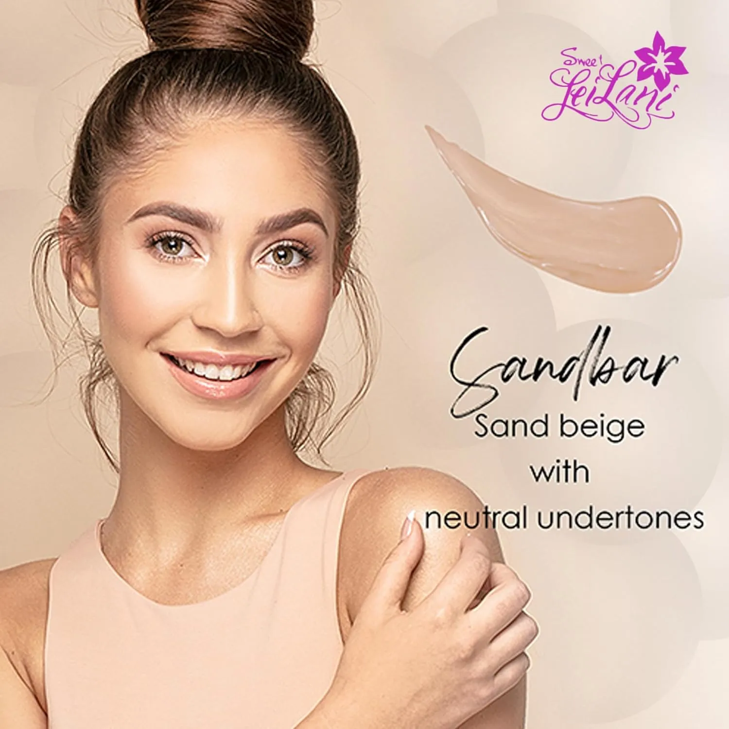 Sweet LeiLani Liquid Foundation, Waterproof Full Coverage Foundation Vegan, Cruelty-Free, 3 in 1 Makeup Foundation Liquid. No Parabens, Gluten, Fragrance (Sand Bar)- 1 oz