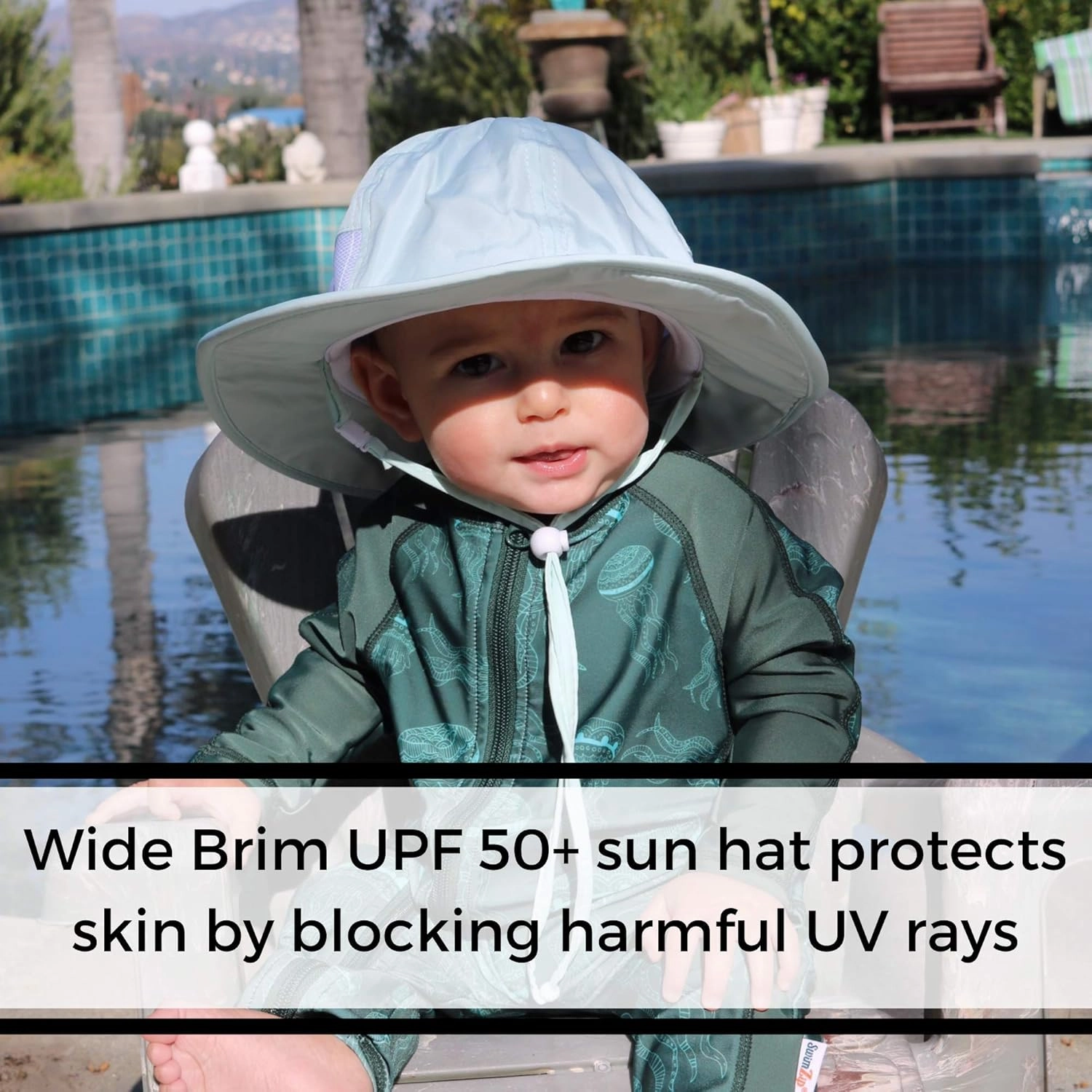SwimZip Wide Brim Sun Hat | UPF 50  Protection for Baby, Toddler, and Kids