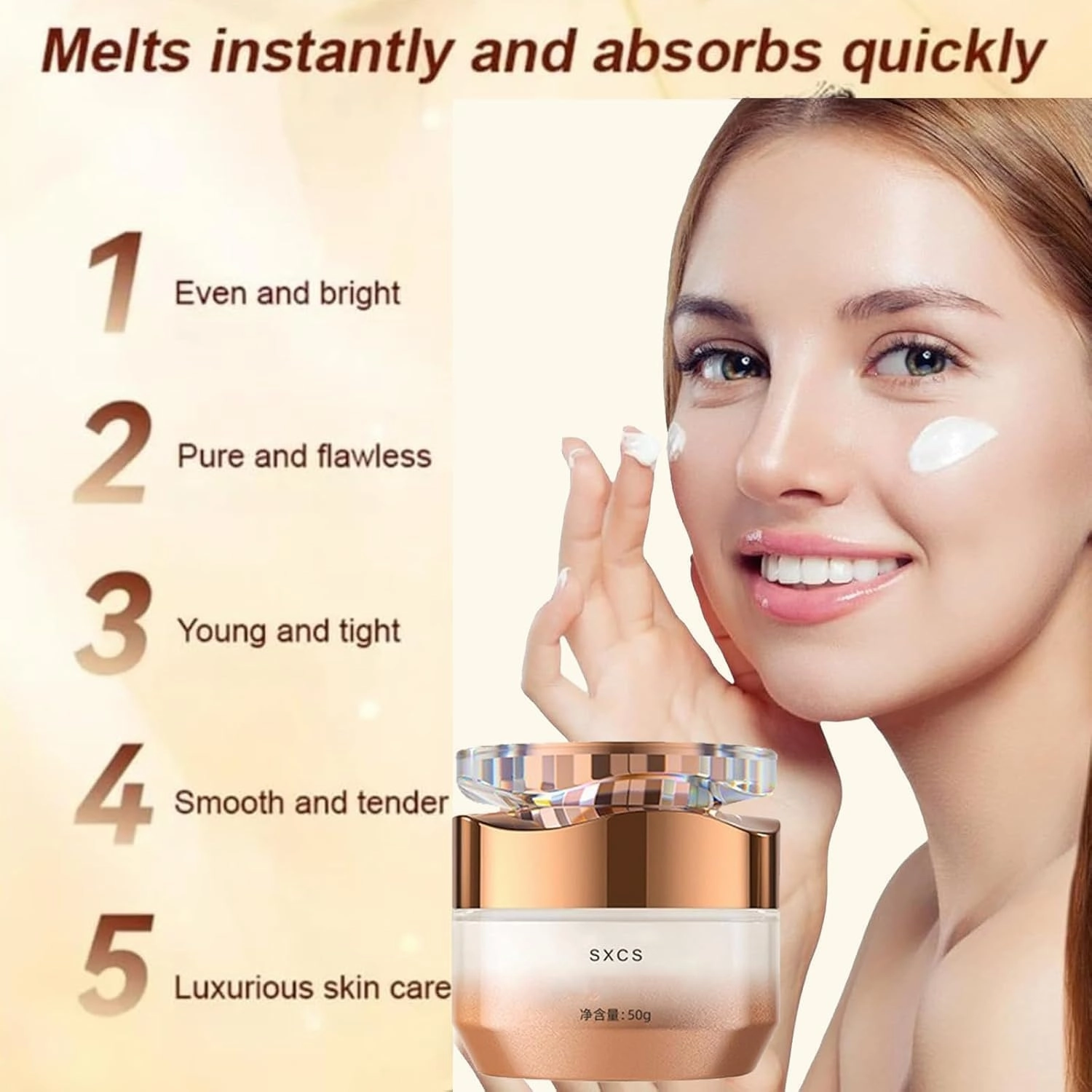 SXCS Nicotinamide Lady Plain Face Cream, Nicotinamide Cream for Face, SXCS Nicotinamide Vitamin C Plain Face Cream, Multifunctional Smooth Hydrating Makeup Cream (3pcs)