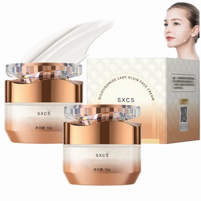 SXCS 𝐍𝐢𝐜𝐨𝐭𝐢𝐧𝐚𝐦𝐢𝐝𝐞 Lady Plain Face Cream, 50g SXCS Collagen Filling Cream, SXCS Multifunctional Smooth Hydrating Makeup Cream, Five Vitamin C Moisturizing Face Cream for Women (2pc)