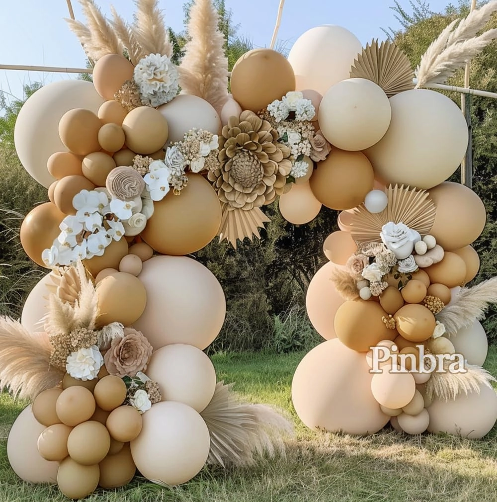 Tan Balloons Double Stuffed Nude Brown Balloon Garland Apricot Balloons Different Sizes Neutral Balloon Arch Kit For Teddy Bear Baby Shower Woodland Jungle Theme Birthday Boho Party Decorations