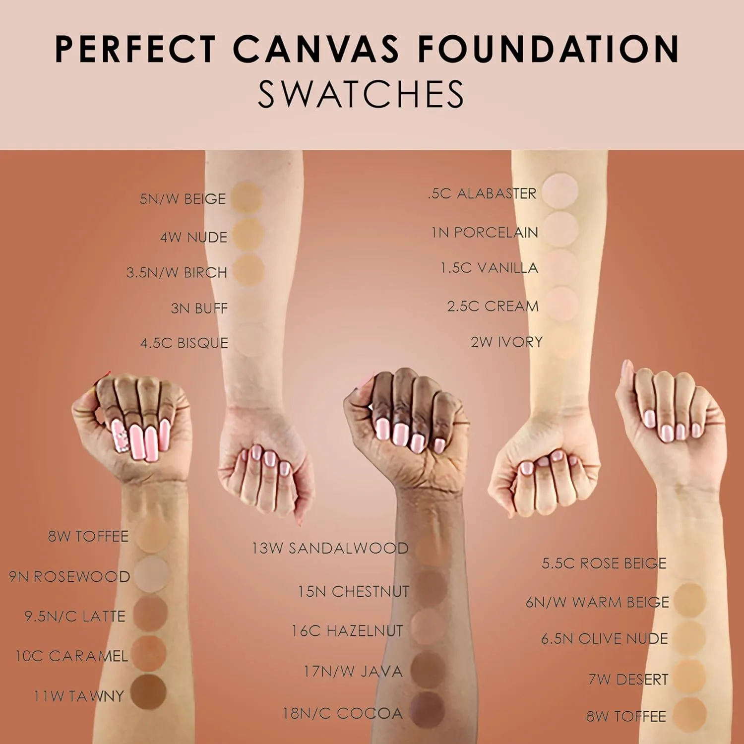 TEMPTU Perfect Canvas Airbrush Foundation: Anti-Aging, Long-Wear Makeup, Buildable Coverage For Hydrated And Healthy Skin Semi Matte, Natural Finish 24 Shades