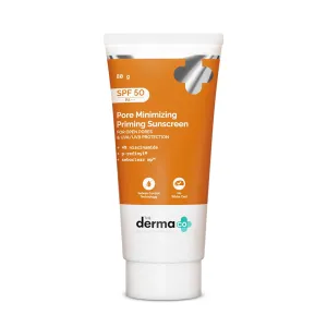 The Derma Co Pore Minimizing SPF 50 Sunscreen with PA    | 2-in-1 Primer with SPF | Reduces Pore Size & Excess Oil | Matte Finish with No Whitecast | 2.82 Oz/80 g