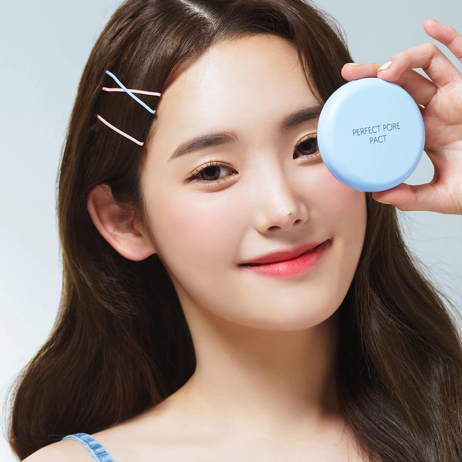 THESAEM Saemmul Perfect Pore Pact - Sebum Control Makeup Pressed Powder Pact, Pore Minimization, Plant-Based Setting Finishing Powder to Absorb Sweat and Prevent Clumps, with Mirror & Puff 12g, 2 Pack