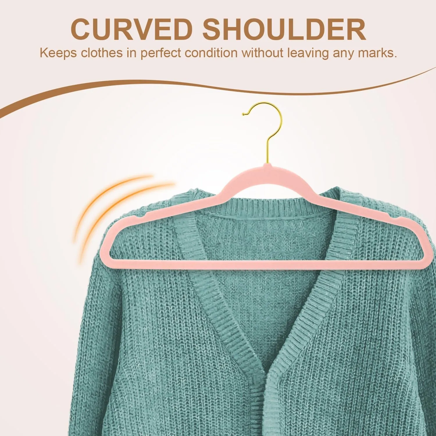 TIMMY 36-Pack Velvet Hangers with Gold Hooks - Space-Saving Non-Slip Heavy-Duty Clothes Hangers for Coats, Suits, Dresses, and Sweaters - Slim Design (Blush Pink Gold)