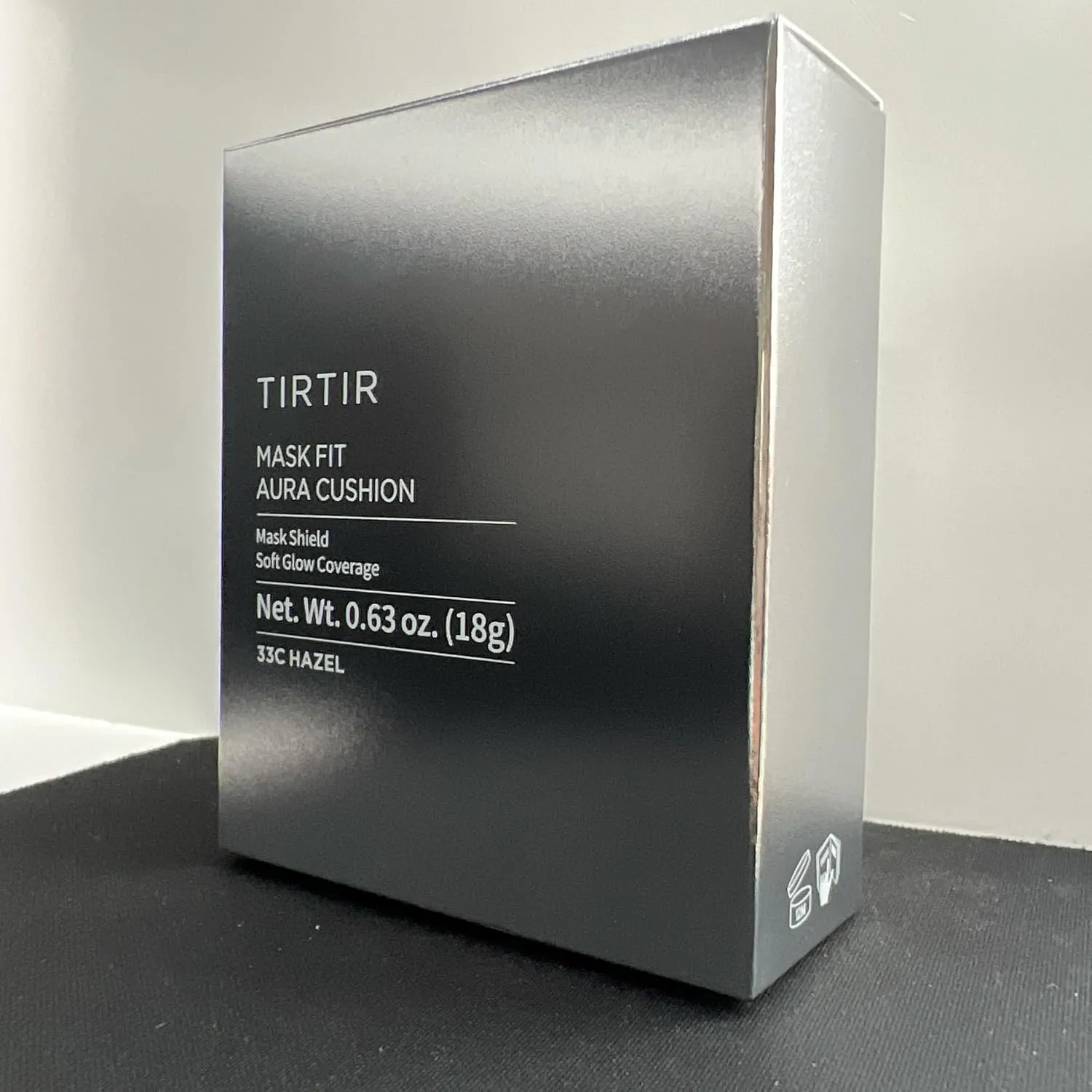 TIRTIR Mask Fit Aura Silver Cushion Foundation | Semi-glow Finish, Natural Coverage, Moisturizing, Lightweight, Korean cushion foundation (#33C Hazel, Full Size, 0.63 Fl Oz)