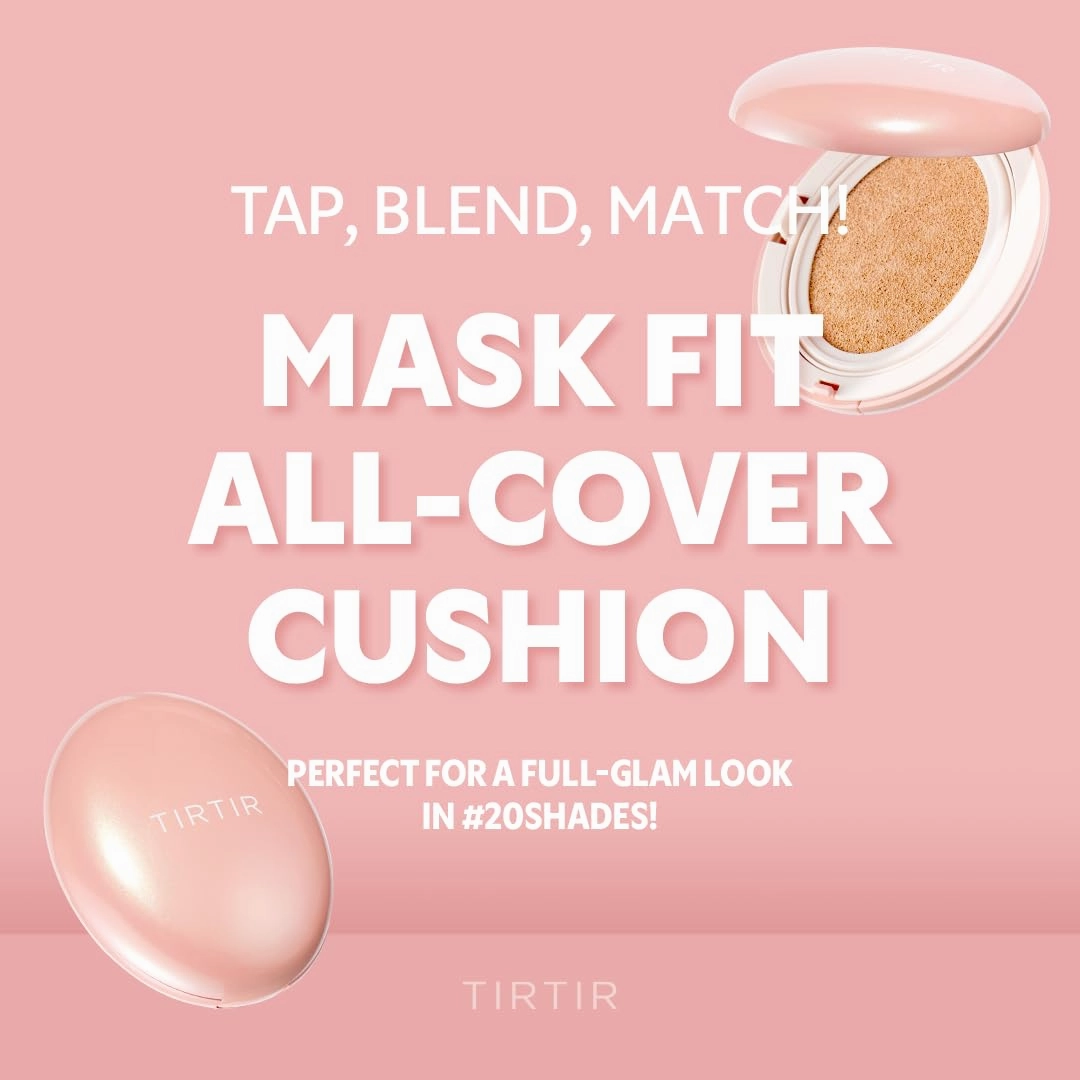 TIRTIR Mask Fit All Cover Pink Cushion Foundation | High coverage, Velvety Matte Finish, Lightweight, Flawless, Corrects Redness, Korean Cushion (#51N Fudge, Full Size, 0.63 Fl Oz)