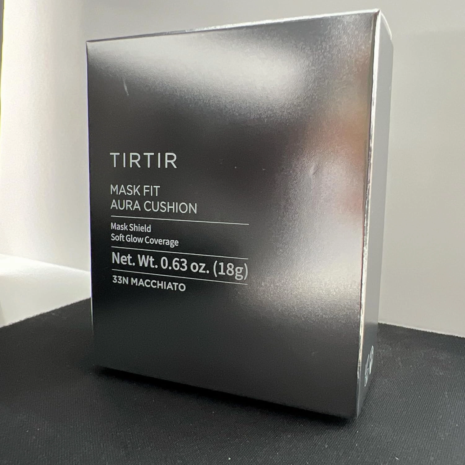 TIRTIR Mask Fit Aura Silver Cushion Foundation | Semi-glow Finish, Natural Coverage, Moisturizing, Lightweight, Korean cushion foundation (#33N Macchiato, Full Size, 0.63 Fl Oz)