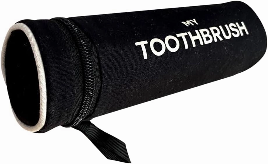 Toothbrush Case for Travel | Toothbrush and Toothpaste Travel Bag | Small Toiletry Pouch for Traveling | Electric Tooth Brush Holder Men & Women | Black