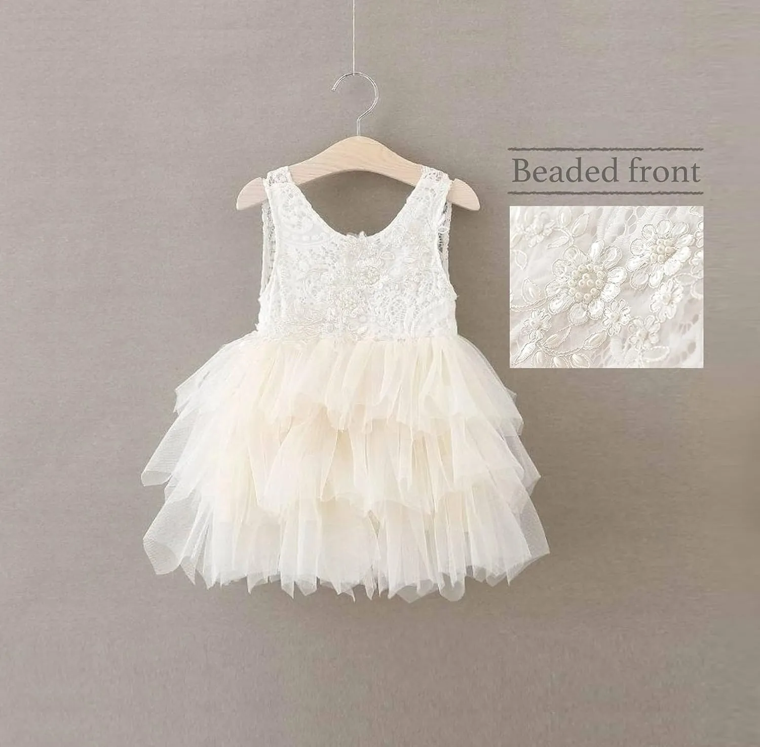 Topmaker Backless A-line Lace Back Flower Girl Dress