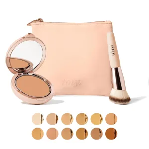 Toty by Sofia Vergara - Ilumina CC Creamy Compact SPF 50  Rosita Bag Vegan Soft Leather Makeup Bag   Ilumina Brush - CC cream foundation with spf 50 - MAKEUP - 4N Bundle