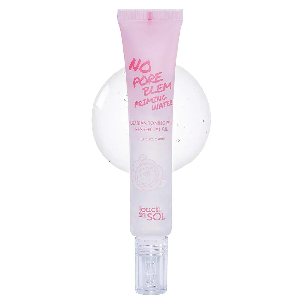 TOUCH IN SOL Liquid Primer 1.01 fl.oz – Boost Hydration before Makeup -Beautiful Radiant Glow Skin - With Damask Rose Oil and Water – Multi Oil for Face, Nails and Hair, No Pore Blem Priming Water