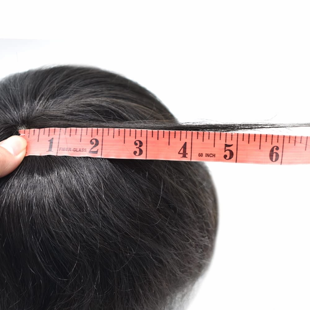 Toupee for Men Hair Replacement System Durable Fine Mono Base Mens Toupee French Lace Front Natural Hairline Men Hair Piece (7"X9" 120% density, #1B OFF BLACK)