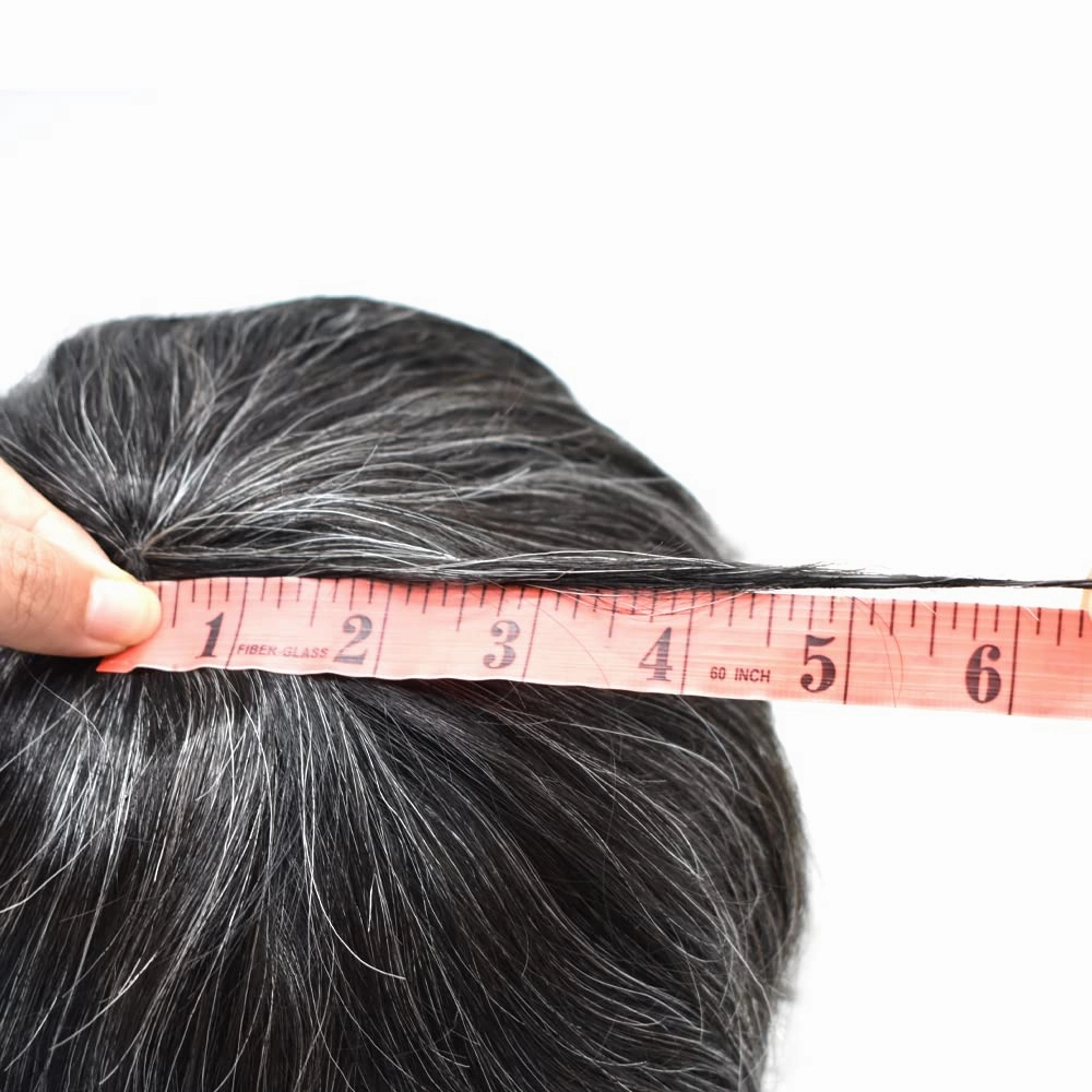 Toupee for Men Hair Replacement System Durable Fine Mono Base Mens Toupee French Lace Front Natural Hairline Men Hair Piece (8"X10" 120% density, #1B10 1B# OFF BLACK WITH 10% SYNTHETIC GREY)