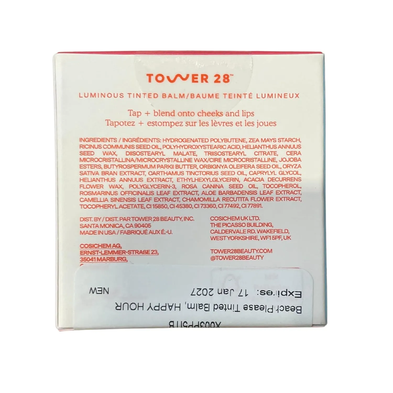 Tower 28 Beauty BeachPlease Cream Blush for Cheeks and Lips - Multi-Purpose Lip and Cheek Tint in Pink Blush - for Sensitive Skin – Color HAPPY HOUR, Luminous Finish