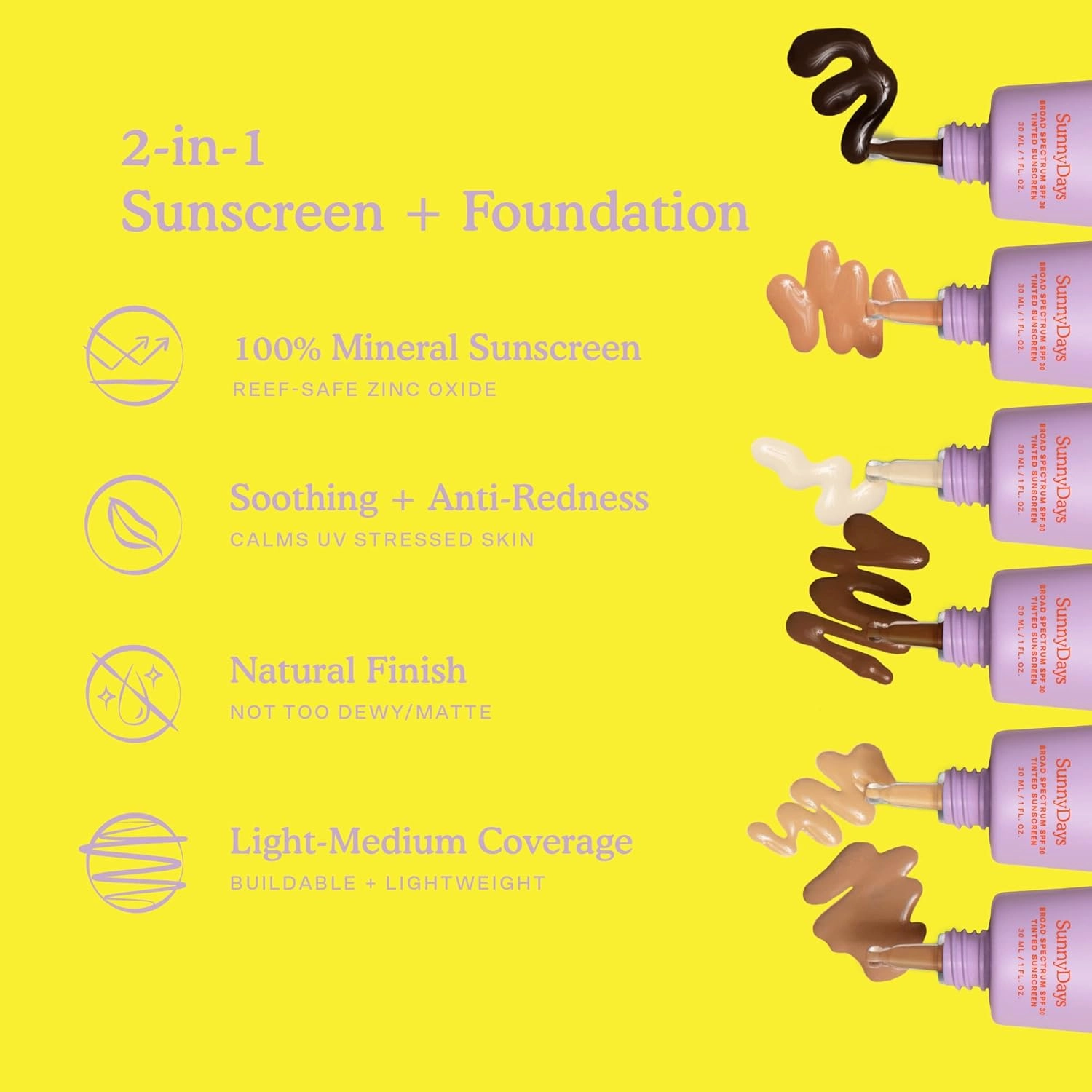 Tower 28 Beauty SunnyDays SPF 30 Tinted Sunscreen For Sensitive Skin - 2-in-1 Facial Broad Spectrum UVA/UVB Protection   Foundation - Shade 20 MULHOLLAND- Light with Golden Neutral Undertones, 1 Fl Oz