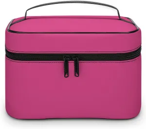 Travel Makeup Bag, Bright Blush Pink Cosmetic Bags for Women Large Capacity Waterproof Toiletry Bag Make up Organizer