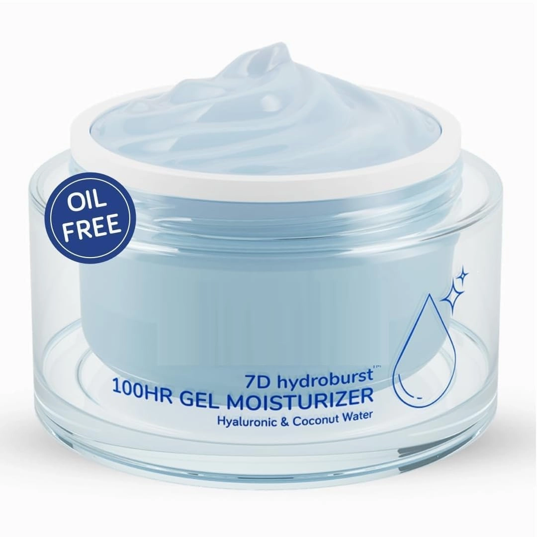 Tubees 7D Hydro Burst Oil-Free Water Gel Face Moisturizer with Hyaluronic Acid, Ceramides & Peptides for 100HR Hydration | Skin Barrier Repair Cream For All Skin Types | Men & Women, 50 ml