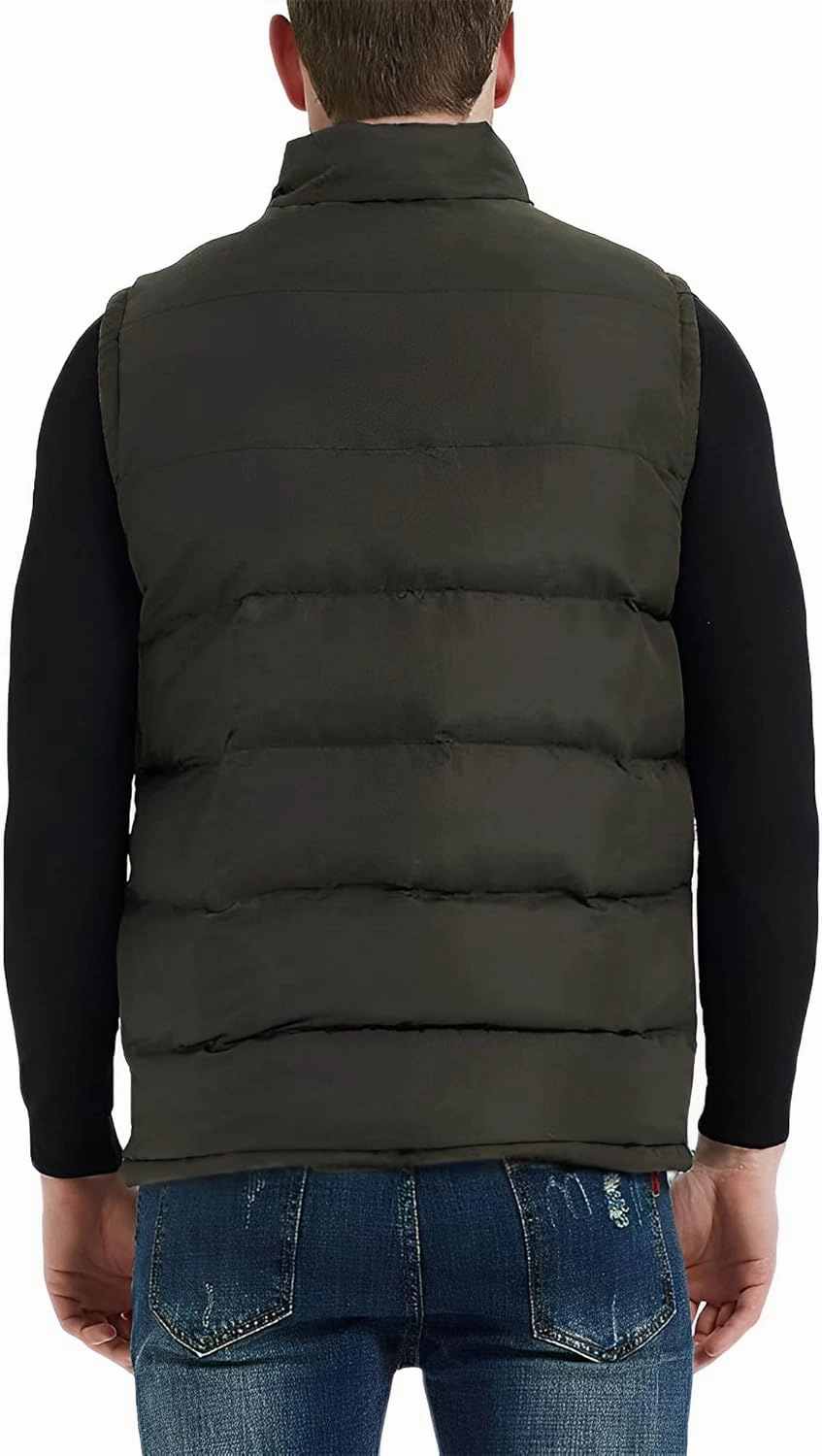 TUVEKE Men's Puffer Vest Water-Resistant winter outdoor Zipper Sleeveless Warm puffey jacket Size M To 3XL(Multicolor)