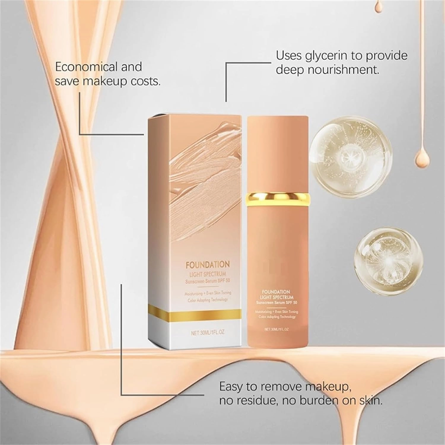 Ultrablend 4 in 1 Foundation, Foundation 4 In 1 - Light Spectrum, Match Cosmetics 4 in 1, Match Cosmetics (3pcs)