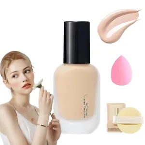 Updo Foundation, Uodo Concealer Foundation, Uodo Liquid Foundation, Updo Moisturizing Light Foundation, Uodo Matte Long Lasting Foundation, Waterproof and Sweatproof (Matte White, 30 ml)