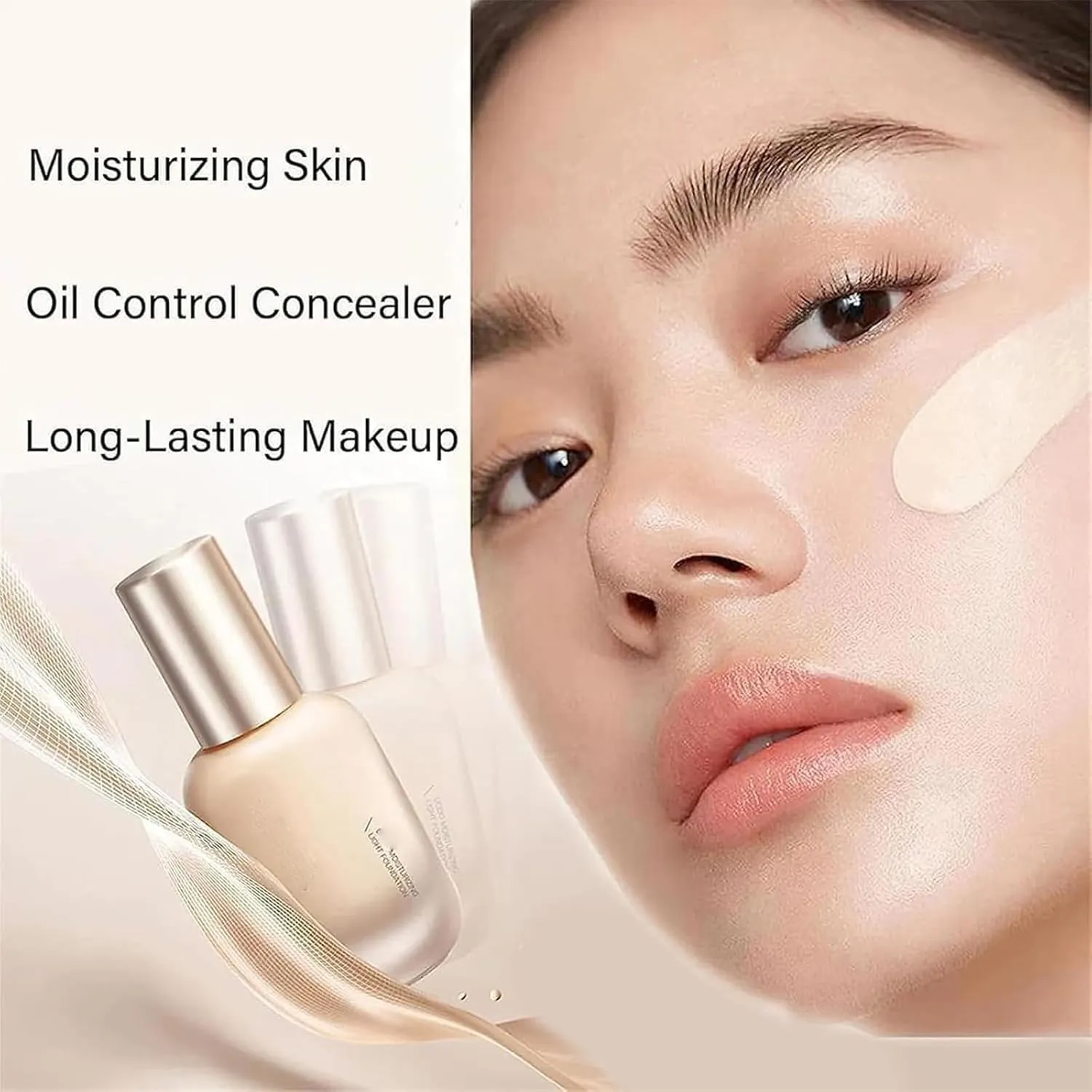 Updo Foundation, Uodo Concealer Foundation, Uodo Liquid Foundation, Updo Moisturizing Light Foundation, Uodo Matte Long Lasting Foundation, Waterproof and Sweatproof (Matte White, 30 ml)