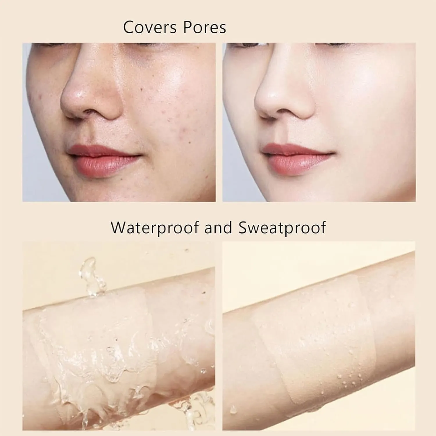 Updo Foundation, Uodo Concealer Foundation, Uodo Liquid Foundation, Updo Moisturizing Light Foundation, Uodo Matte Long Lasting Foundation, Waterproof and Sweatproof (Matte White, 30 ml)