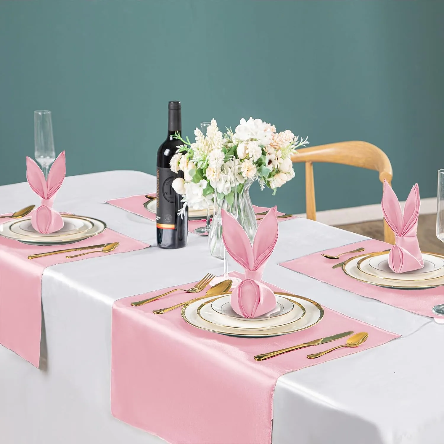 VACVELT 50 Pack Blush Pink Satin Napkins 17x17 Inch Wedding Napkins Bulk, Decorative Elegant Dinner Napkins Square Table Napkins Decor, Silky Satin Cloth Napkins for Restaurant Graduation Party