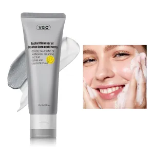 VGO Facial Cleanser, Daily Face Wash of Double Care and Effects, Cleansing Mud Mask & Amino Acid Cleansing All in One Gentle Face Cleanser, 3.52 Oz