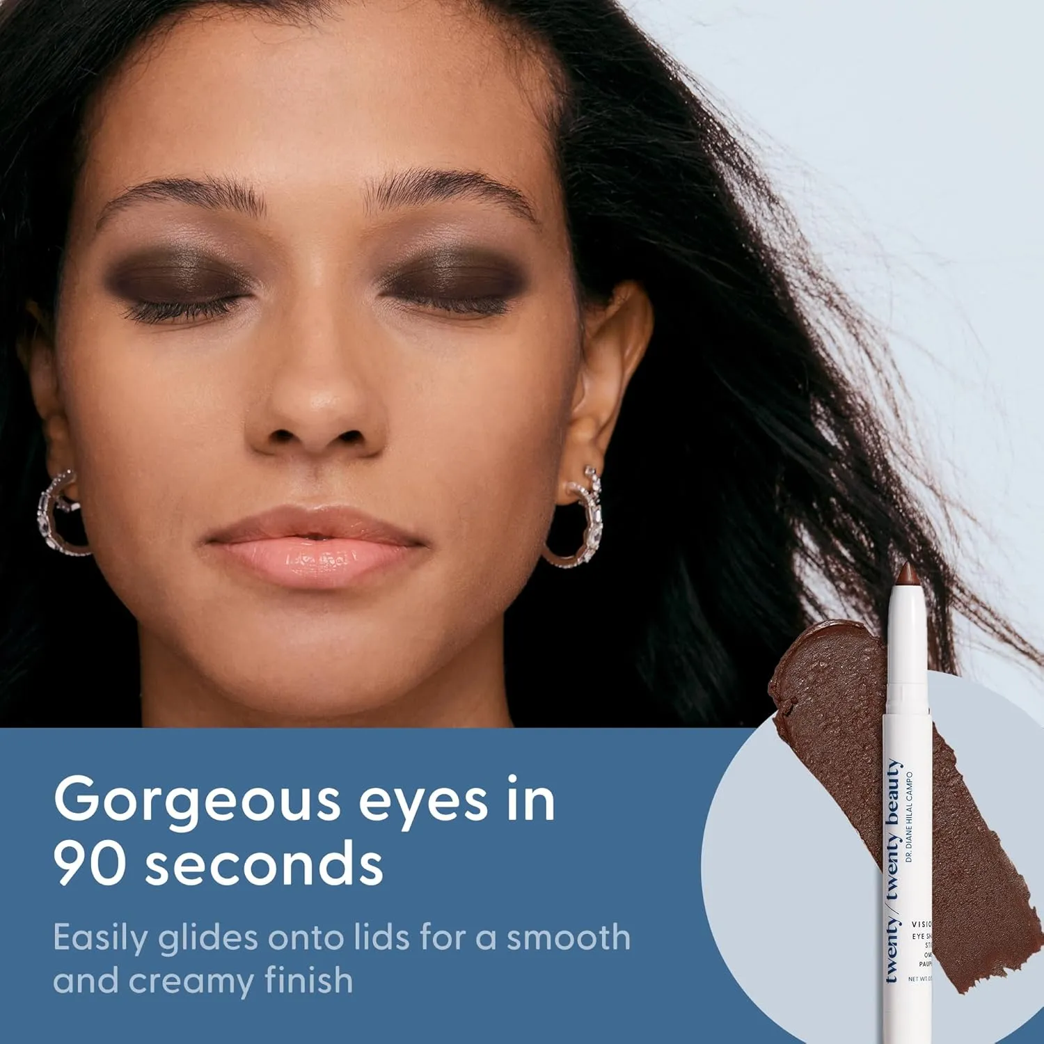 Visionary Eye Shadow Stick – Shimmer Cream Eye Shadow Pencil - Safe for Sensitive Eyes - Ophthalmologist Developed – Vegan, Cruelty-Free, Clean Ingredients (Brown-Eyed Girl)