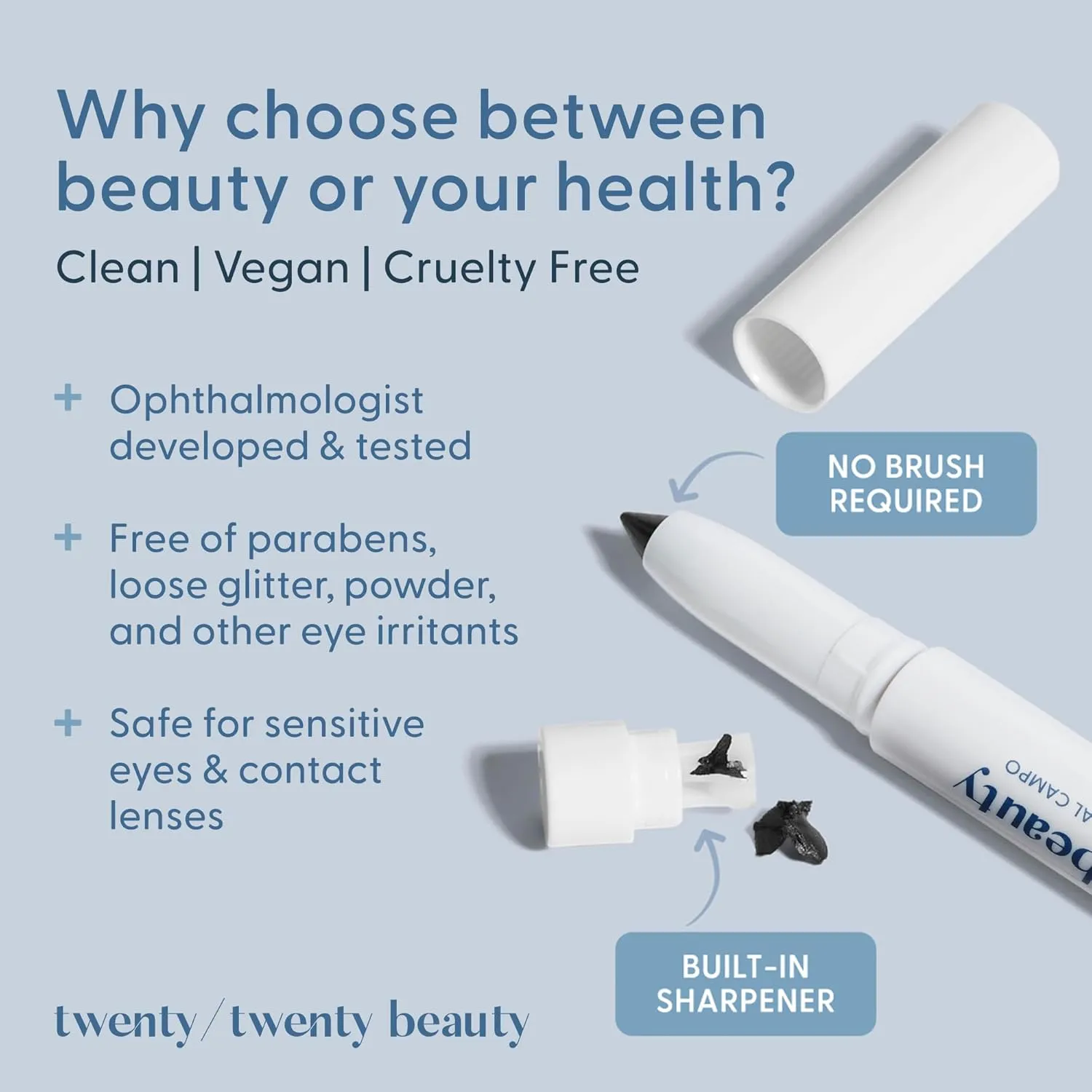 Visionary Eye Shadow Stick – Shimmer Cream Eye Shadow Pencil - Safe for Sensitive Eyes - Ophthalmologist Developed – Vegan, Cruelty-Free, Clean Ingredients (Brown-Eyed Girl)